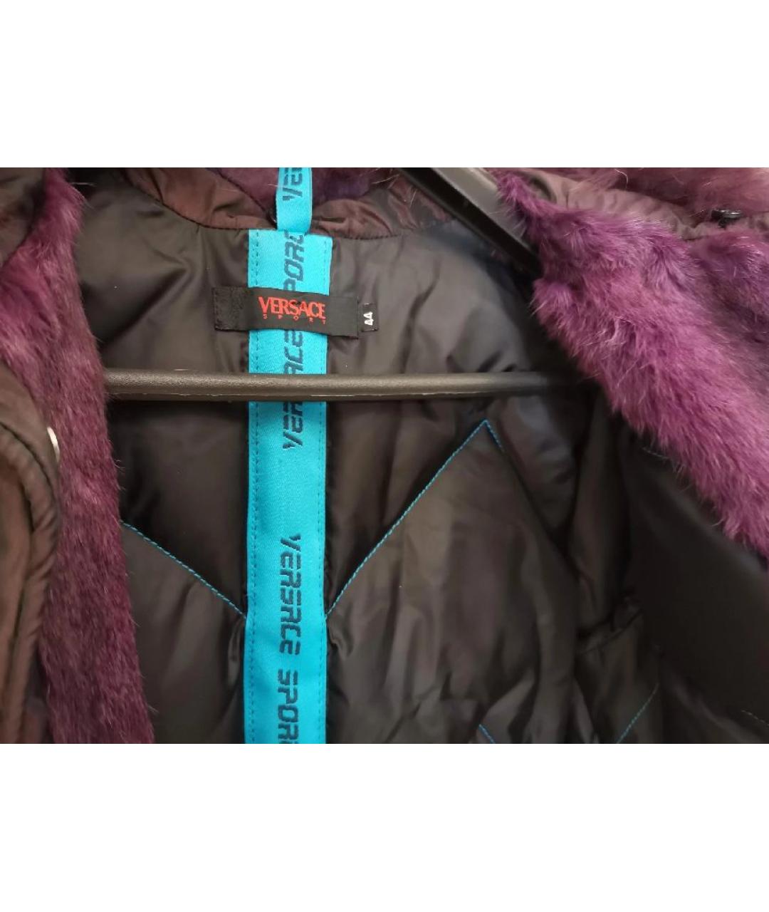 VERSACE Бордовая полиэстеровая куртка, фото 6