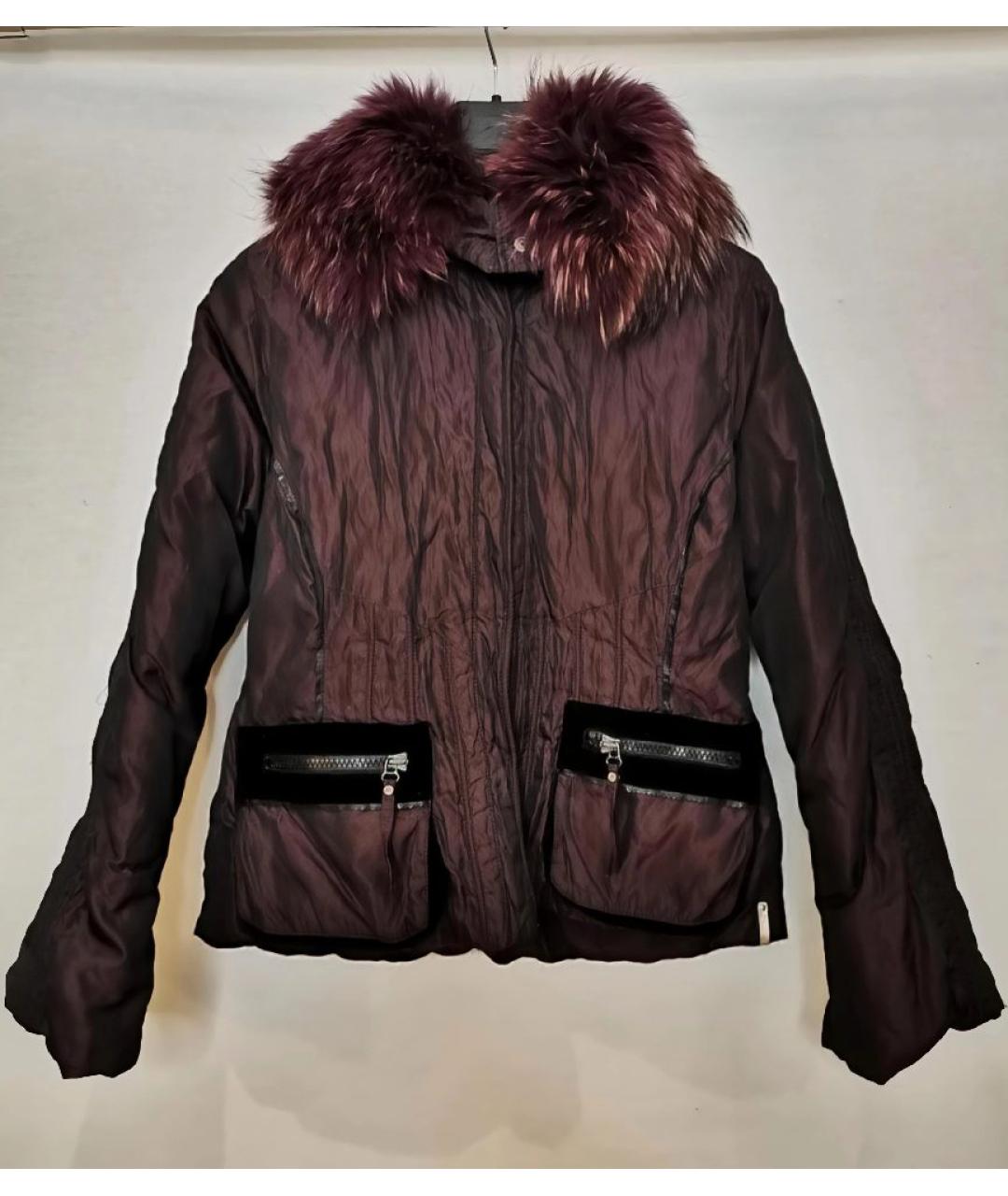 VERSACE Бордовая полиэстеровая куртка, фото 10