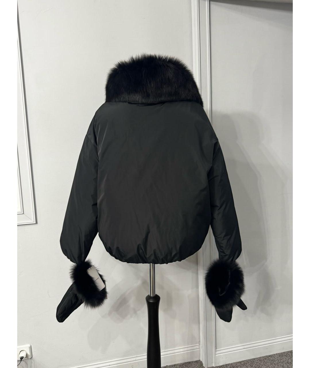 YVES SALOMON Черный полиэстеровый пуховик, фото 6