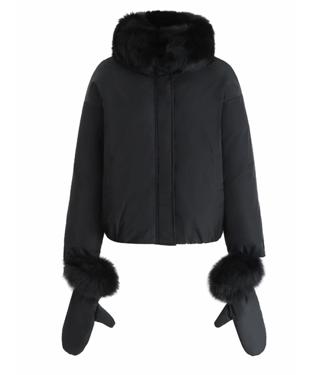 YVES SALOMON Черный полиэстеровый пуховик, фото 1