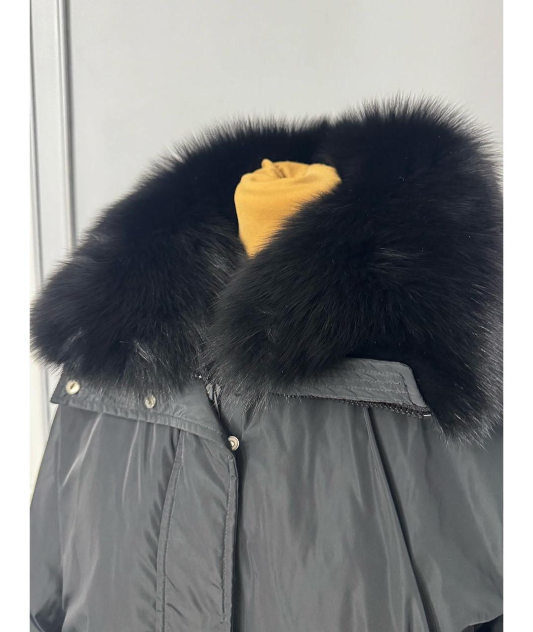 YVES SALOMON Черный полиэстеровый пуховик, фото 5