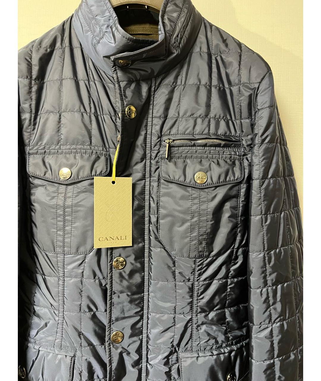 CANALI Темно-синяя полиэстеровая куртка, фото 3