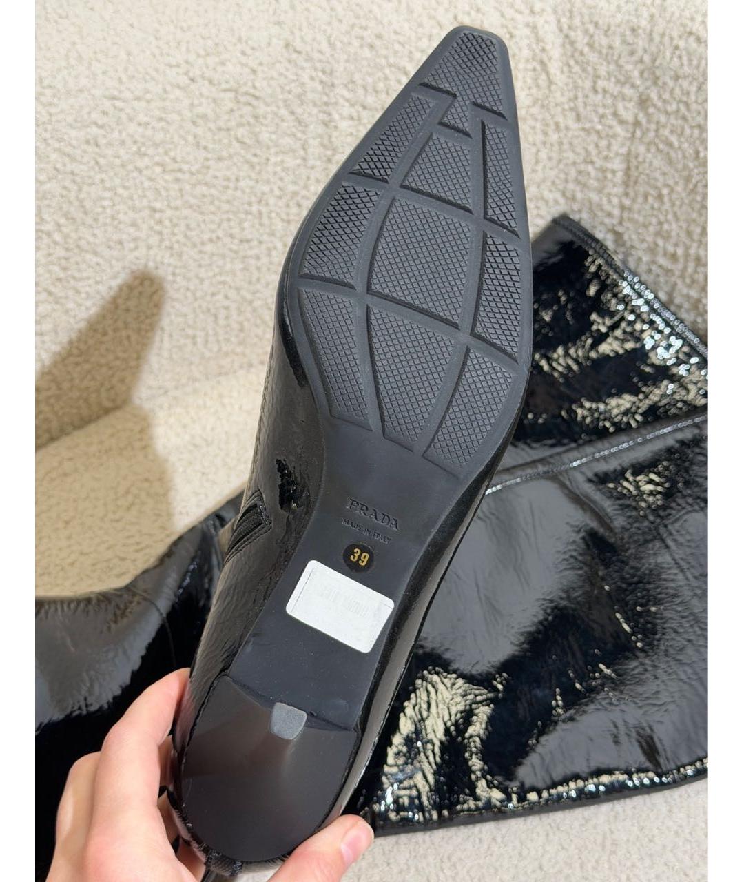 PRADA Черные сапоги из лакированной кожи, фото 7