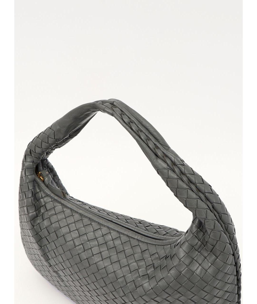 BOTTEGA VENETA Серая кожаная сумка с короткими ручками, фото 7