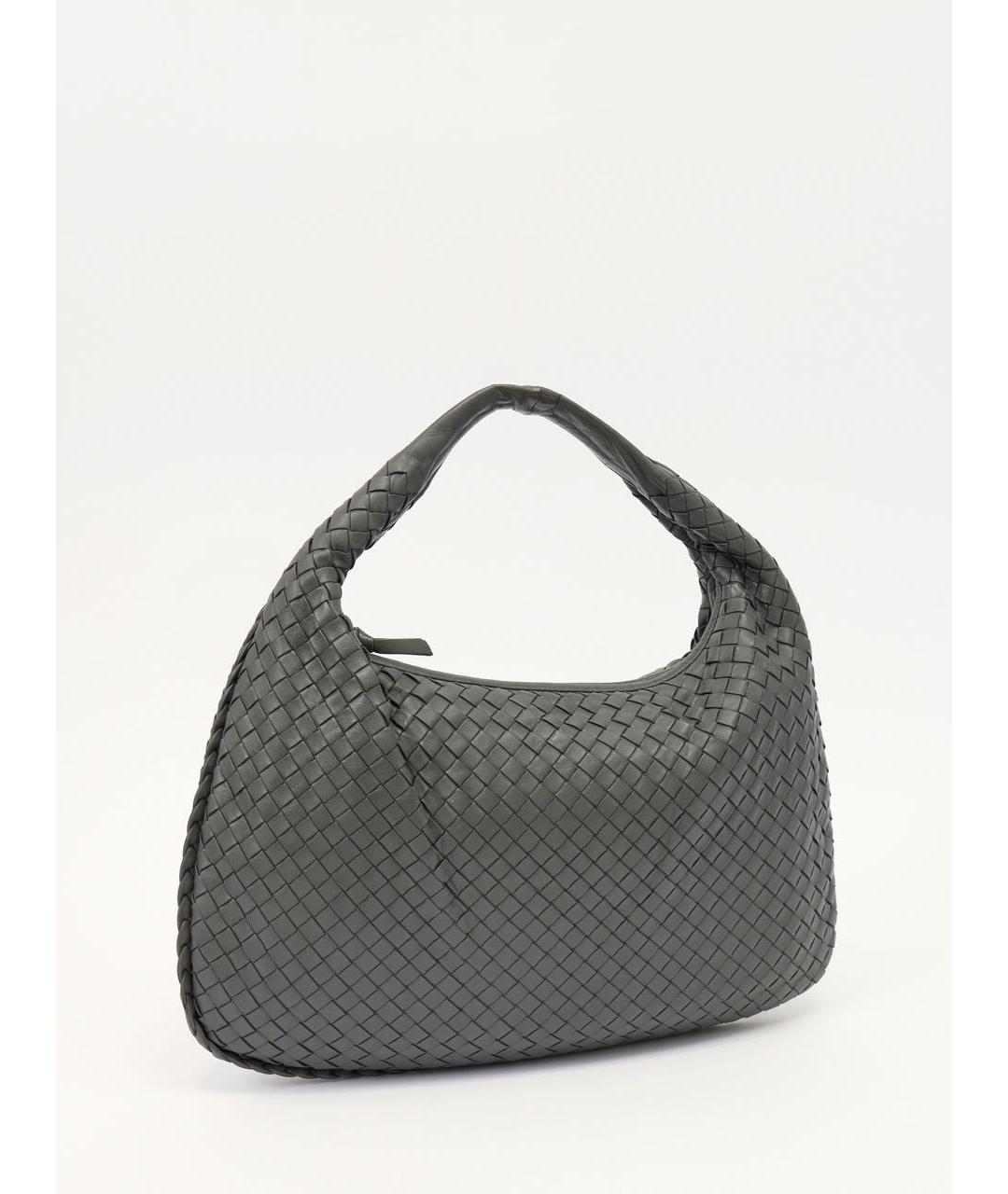 BOTTEGA VENETA Серая кожаная сумка с короткими ручками, фото 4