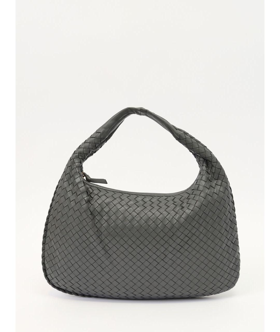 BOTTEGA VENETA Серая кожаная сумка с короткими ручками, фото 9