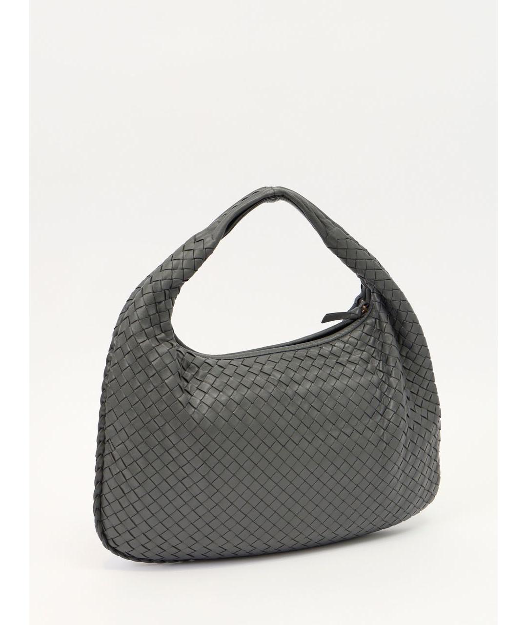 BOTTEGA VENETA Серая кожаная сумка с короткими ручками, фото 5