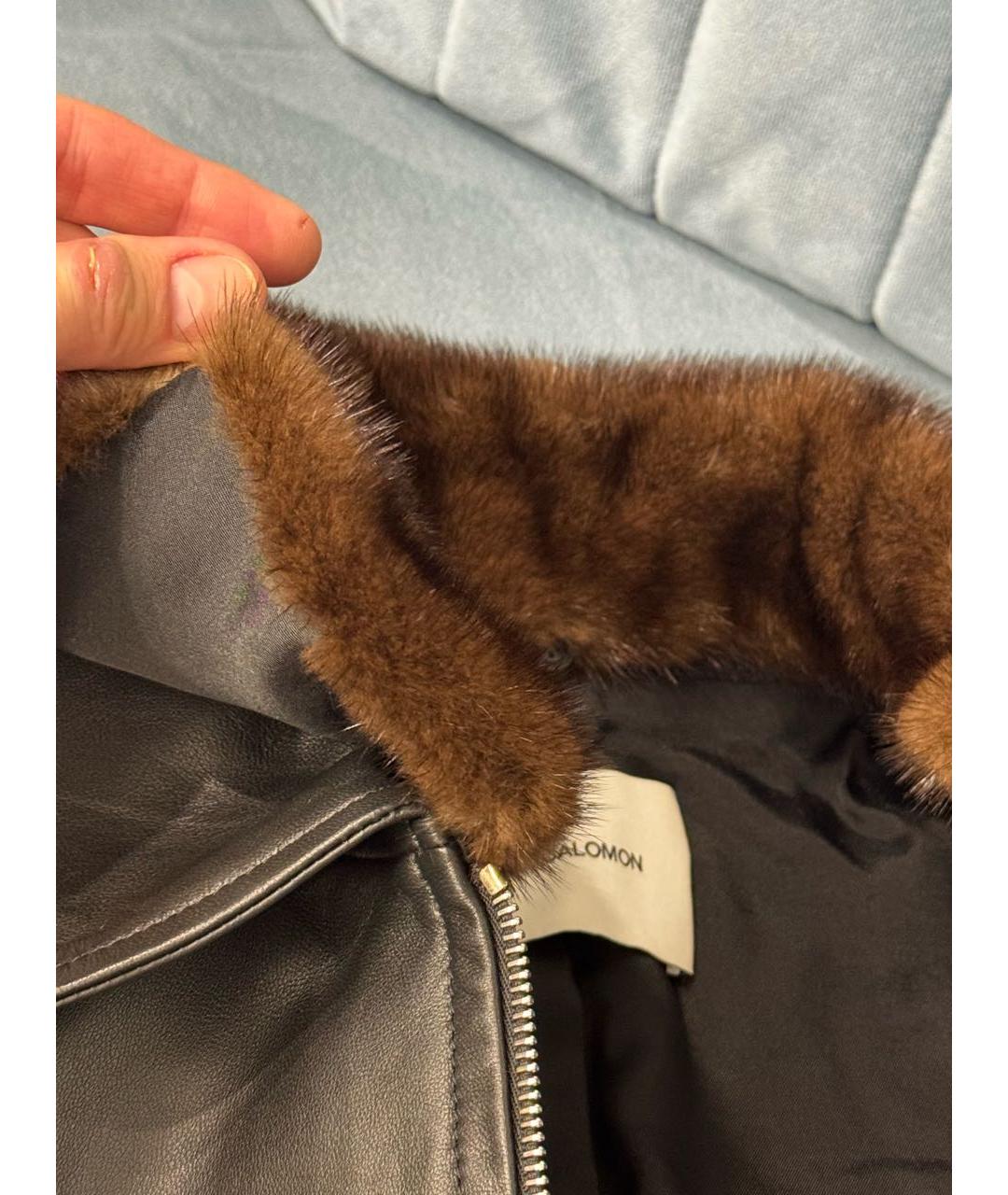 YVES SALOMON Черная кожаная куртка, фото 6