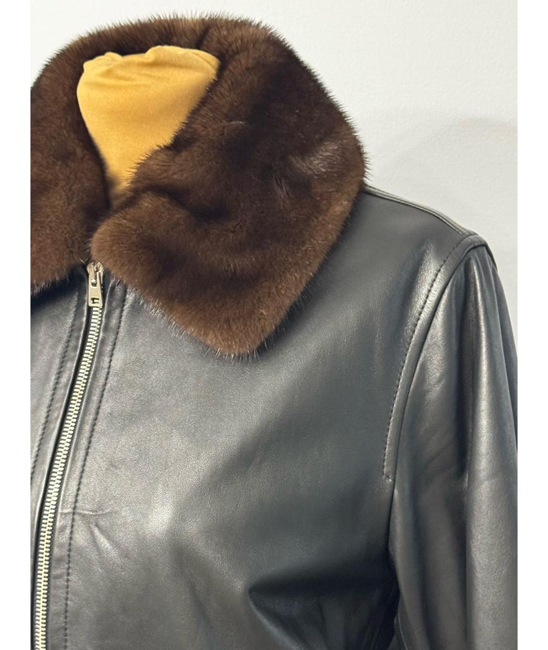 YVES SALOMON Черная кожаная куртка, фото 4