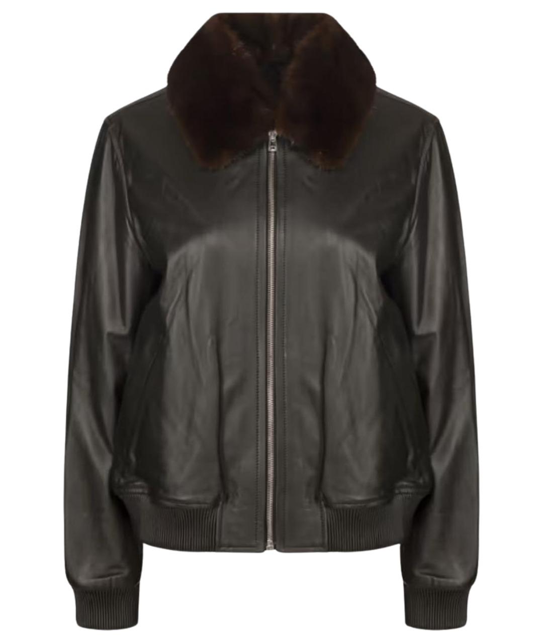 YVES SALOMON Черная кожаная куртка, фото 1