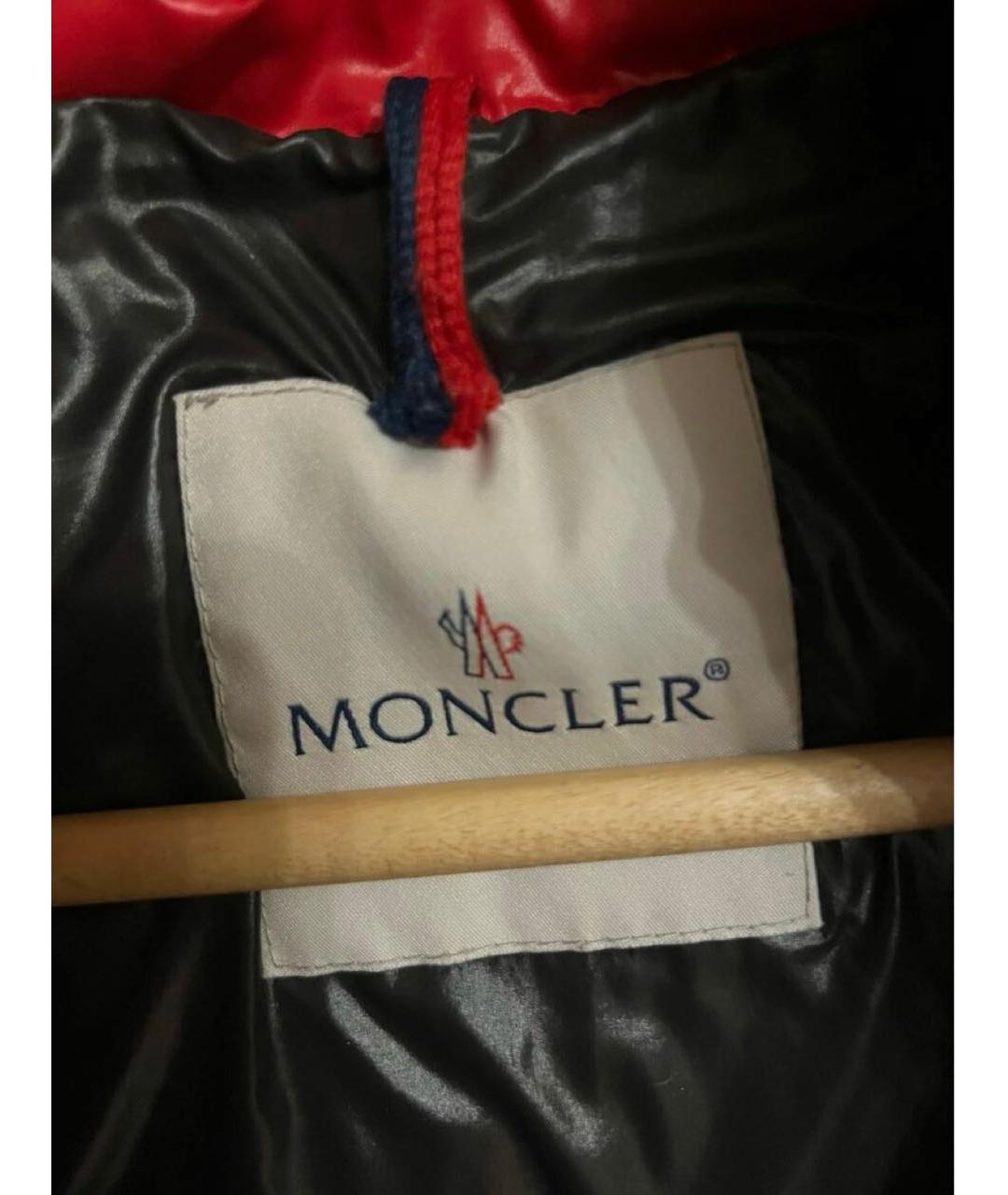 MONCLER Красный полиамидовый пуховик, фото 6