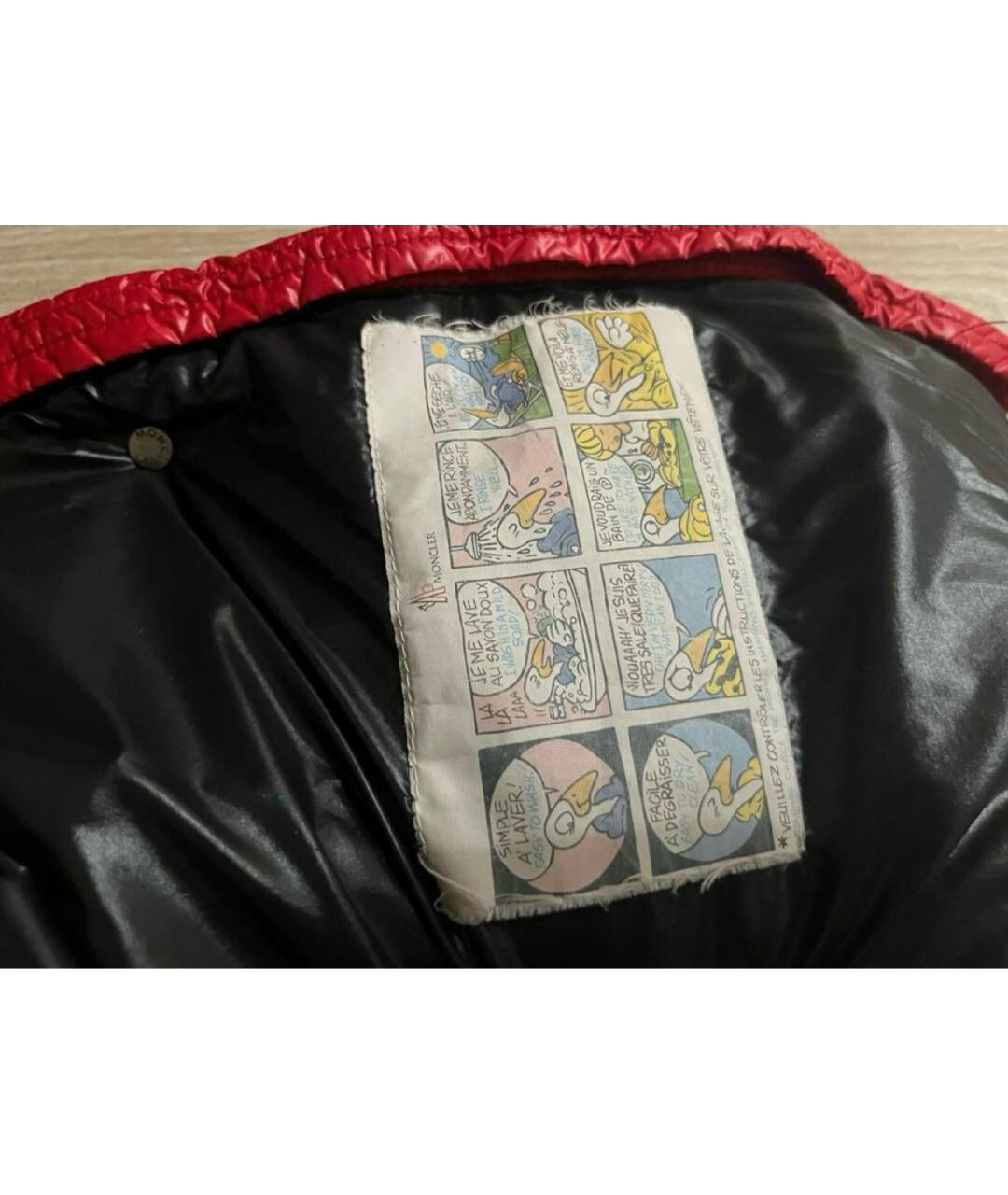 MONCLER Красный полиамидовый пуховик, фото 5