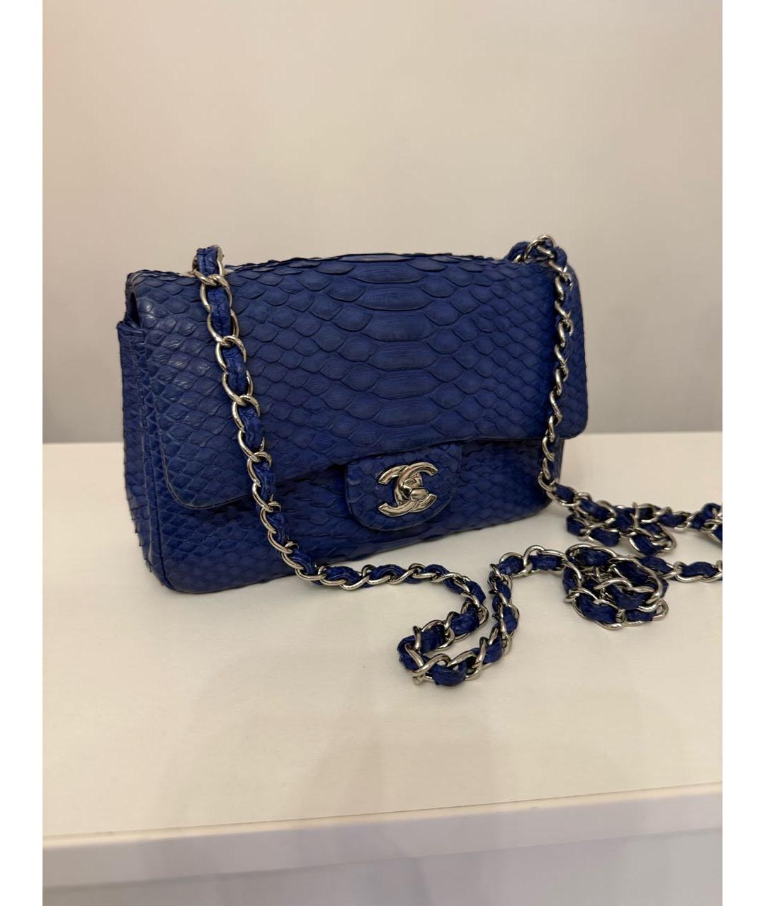 CHANEL Синяя сумка через плечо из экзотической кожи, фото 2