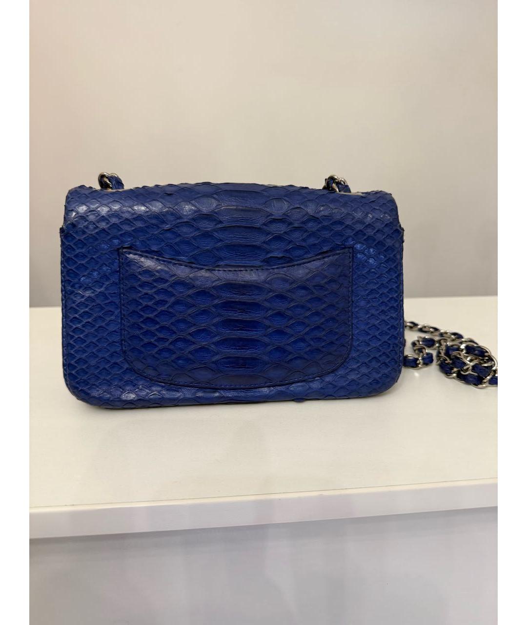 CHANEL Синяя сумка через плечо из экзотической кожи, фото 3