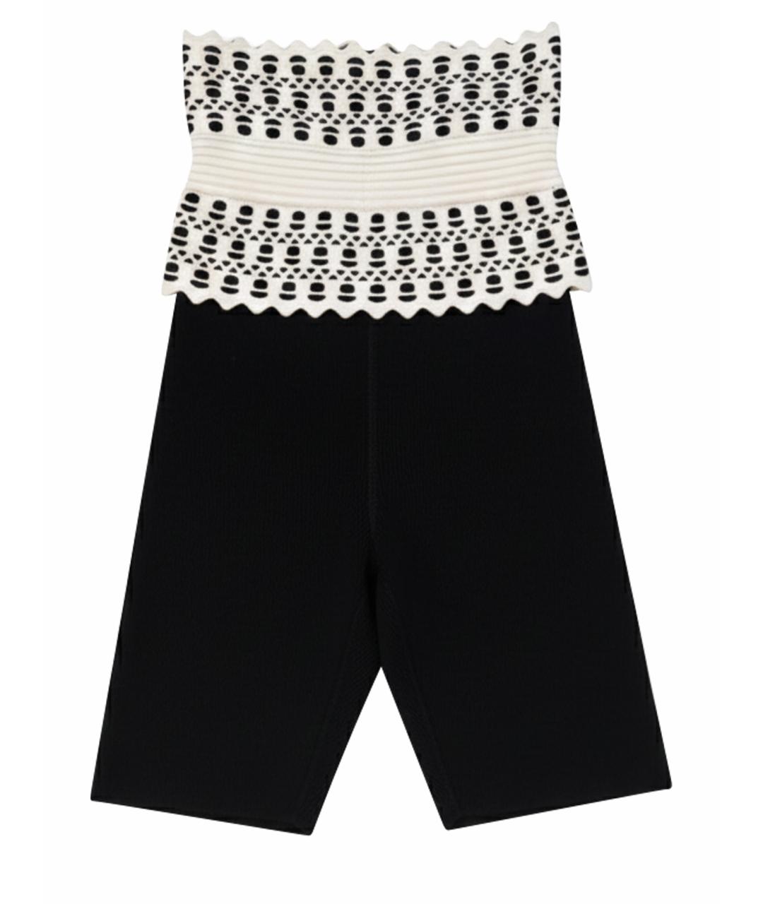 ALAIA Черные хлопко-эластановые леггинсы и велосипедки, фото 1