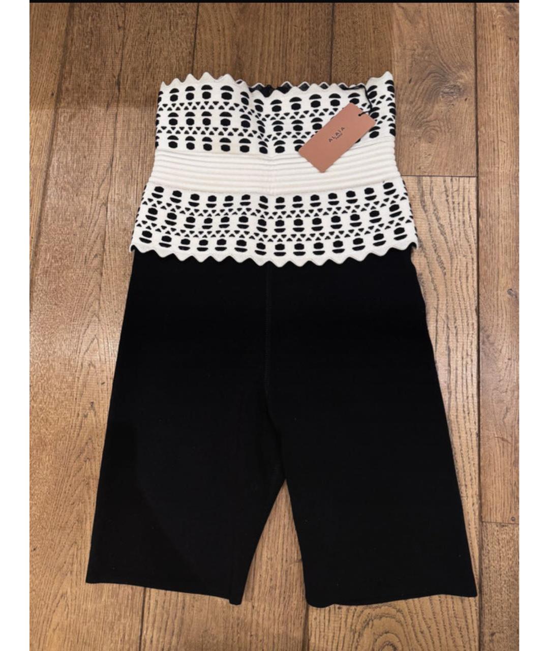 ALAIA Черные хлопко-эластановые леггинсы и велосипедки, фото 5