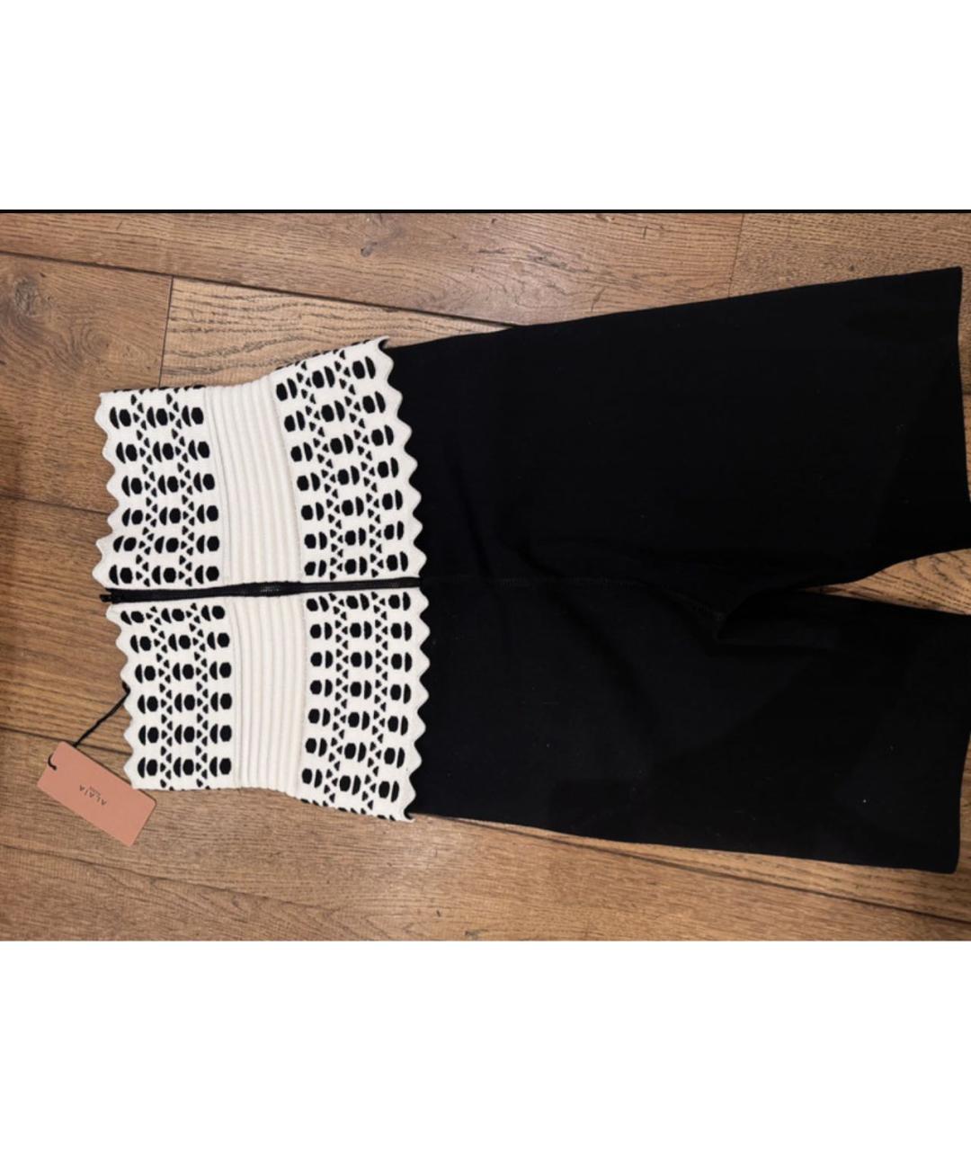 ALAIA Черные хлопко-эластановые леггинсы и велосипедки, фото 4