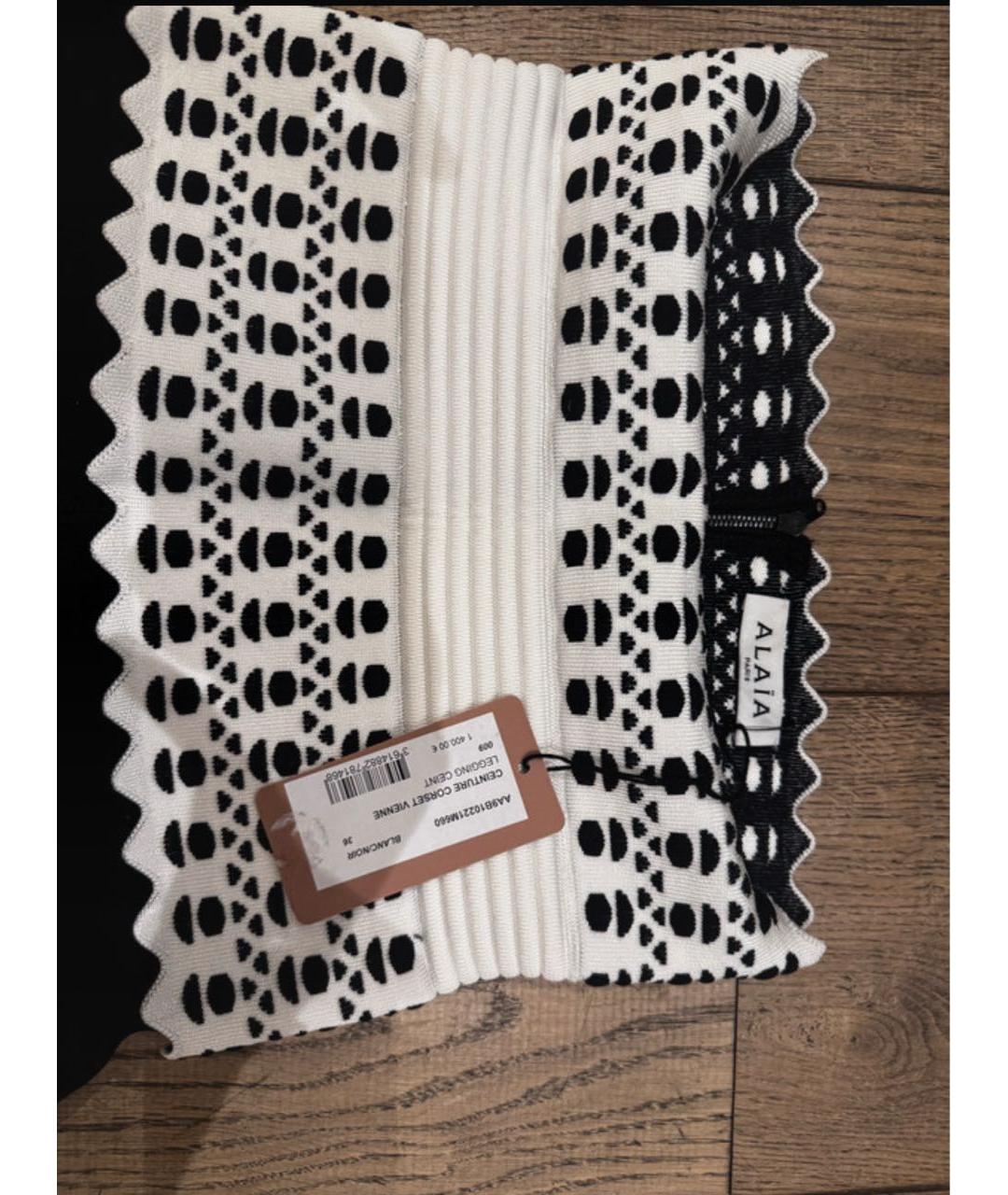 ALAIA Черные хлопко-эластановые леггинсы и велосипедки, фото 2