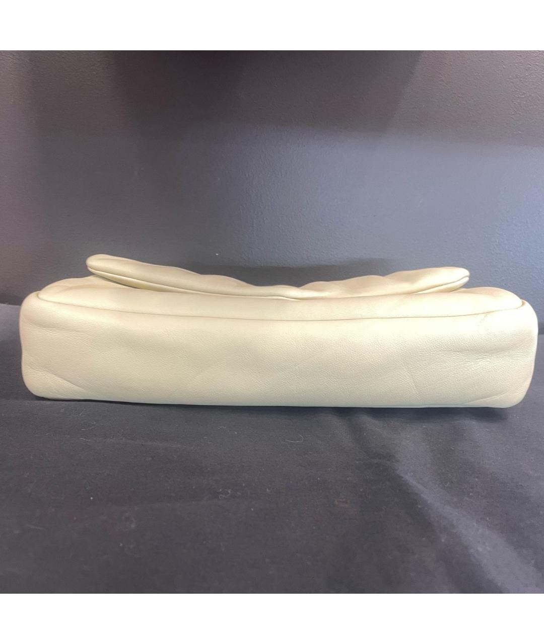 SAINT LAURENT Белая кожаная сумка через плечо, фото 5
