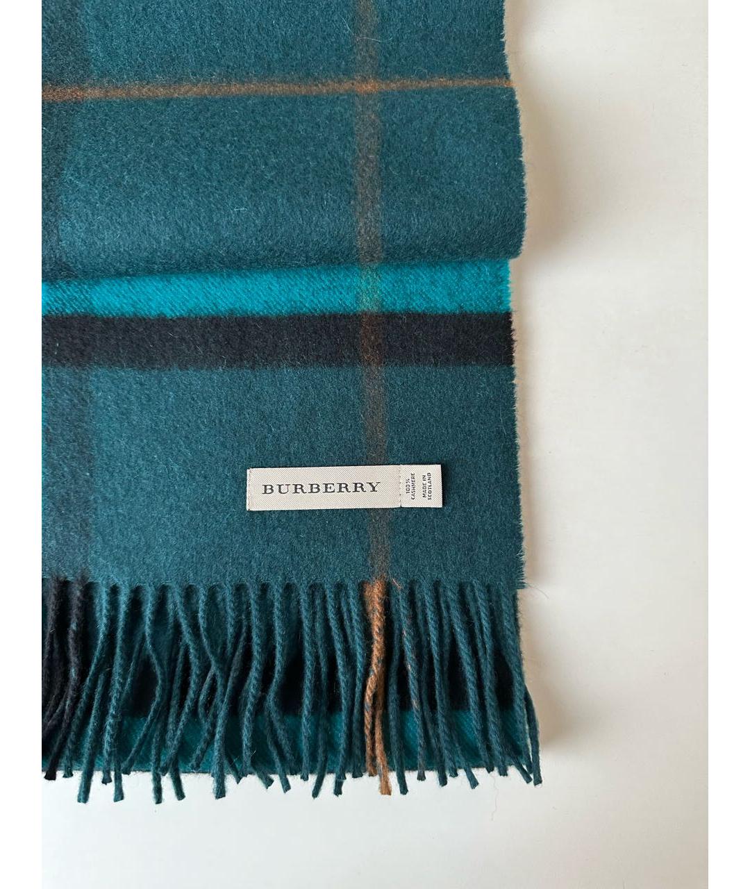 BURBERRY Зеленый кашемировый шарф, фото 3