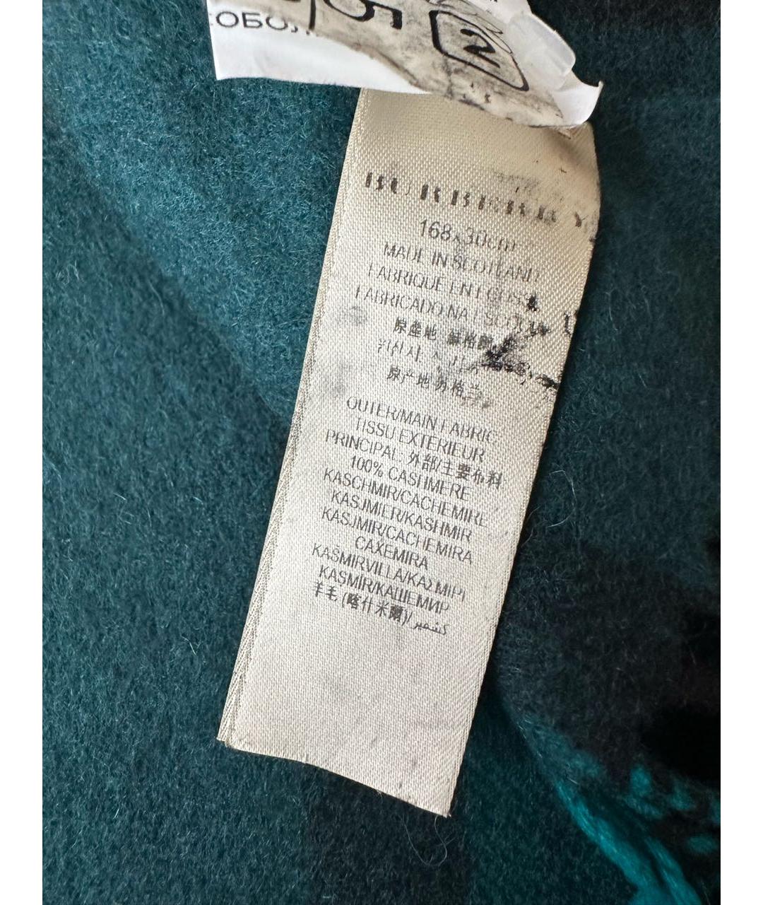 BURBERRY Зеленый кашемировый шарф, фото 7