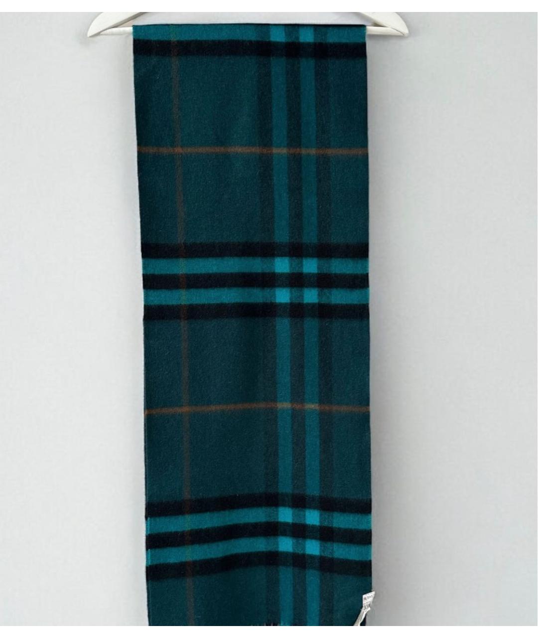 BURBERRY Зеленый кашемировый шарф, фото 6