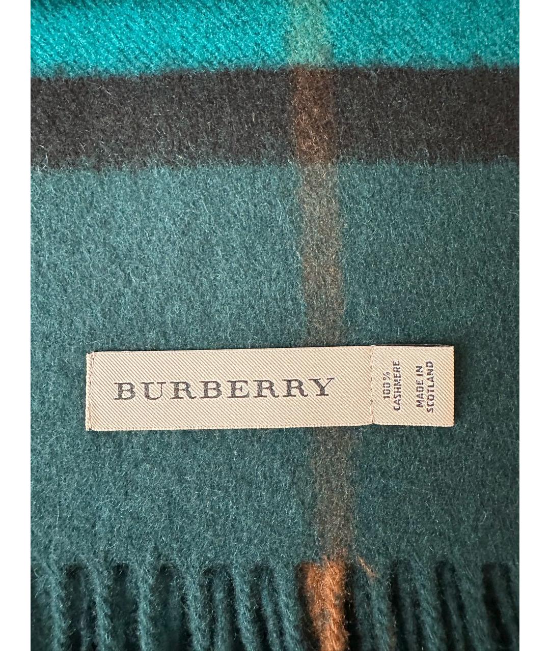 BURBERRY Зеленый кашемировый шарф, фото 4