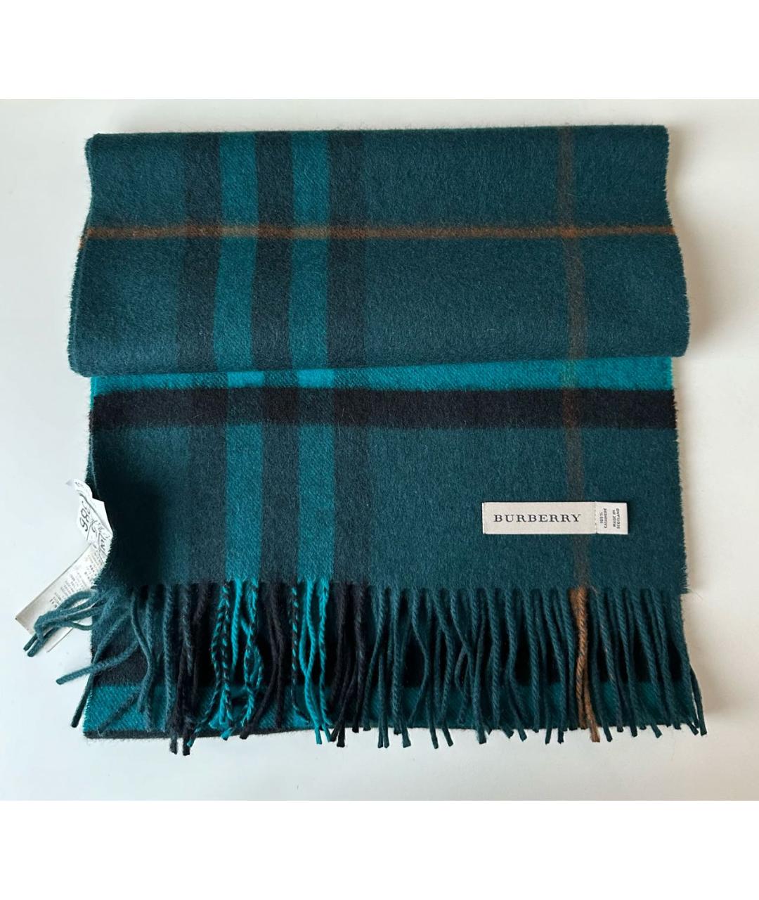 BURBERRY Зеленый кашемировый шарф, фото 2