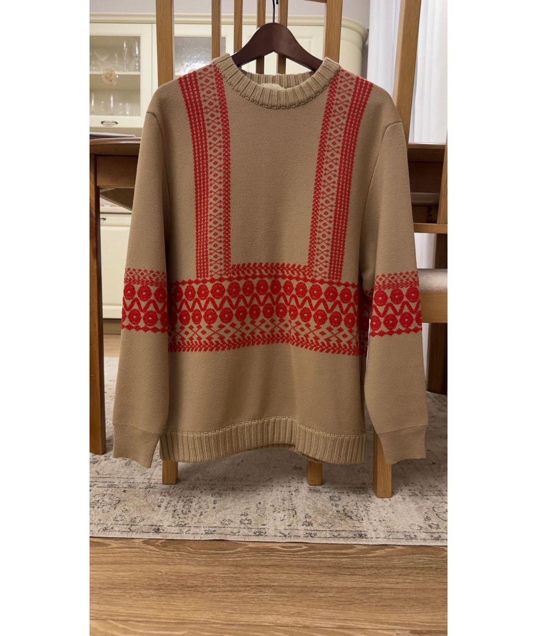 CHLOE Бежевый шерстяной джемпер / свитер, фото 9