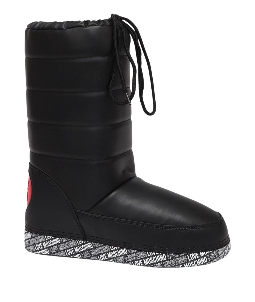 LOVE MOSCHINO Черные ботинки из искусственной кожи, фото 1