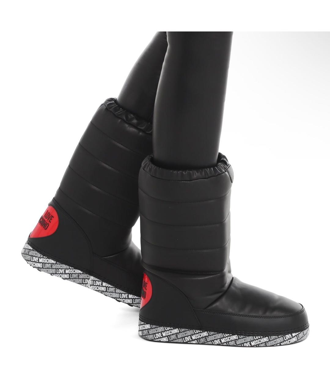 LOVE MOSCHINO Черные ботинки из искусственной кожи, фото 4