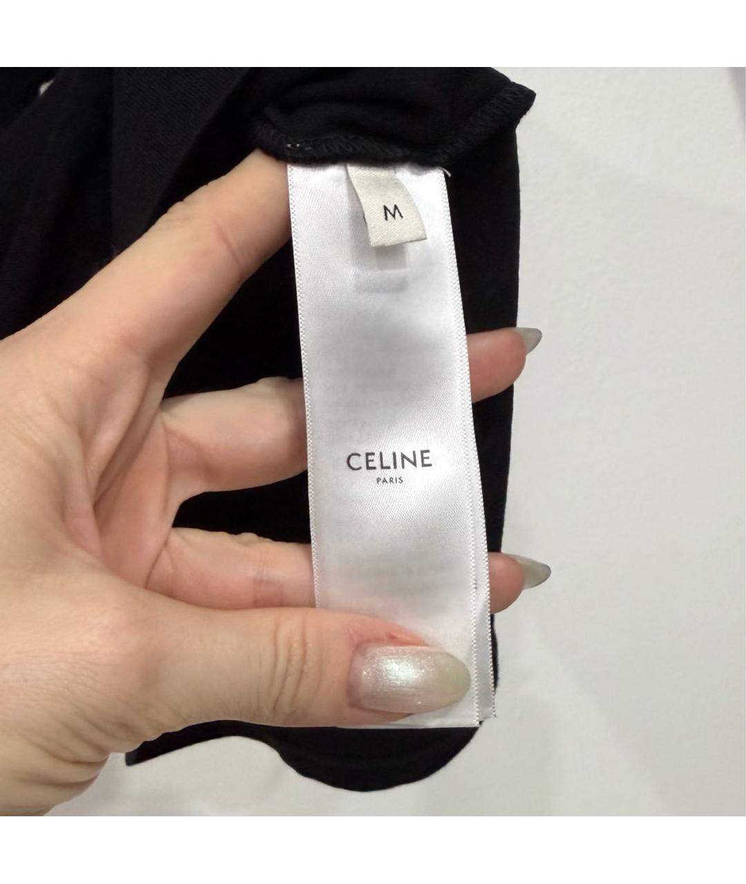 CELINE Черная хлопковая майка, фото 3
