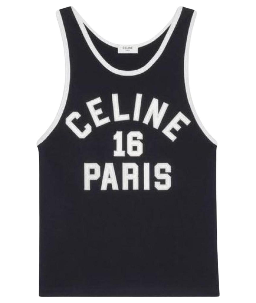 CELINE Черная хлопковая майка, фото 1