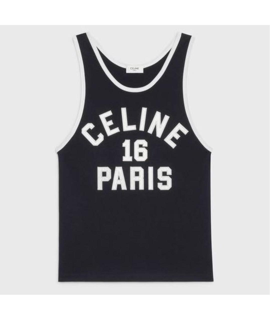 CELINE Черная хлопковая майка, фото 5