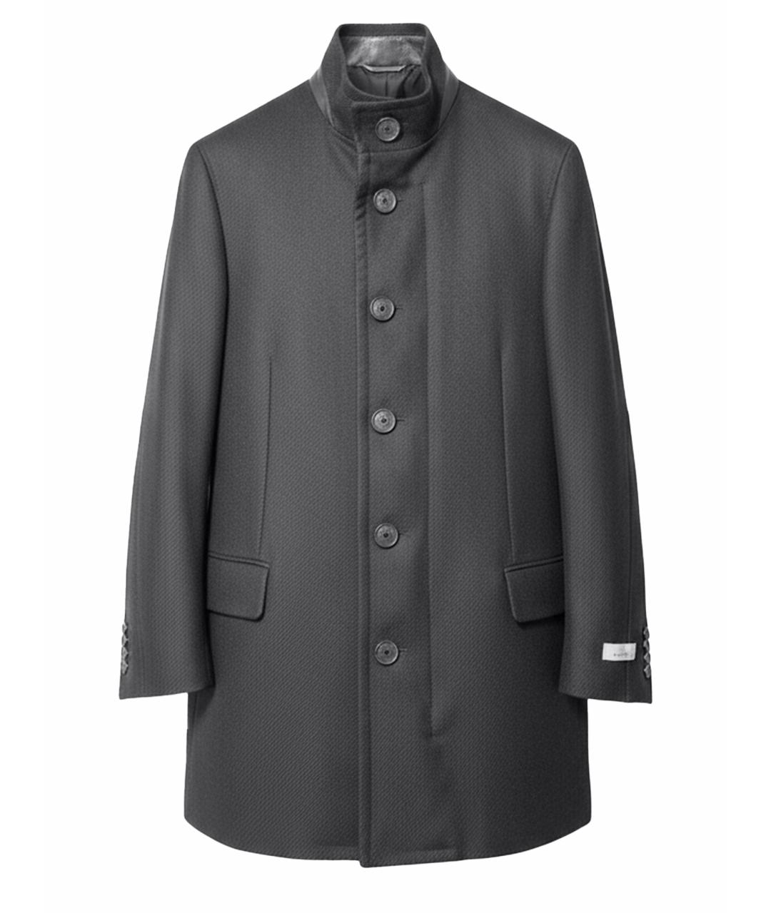 CANALI Черное шерстяное пальто, фото 1