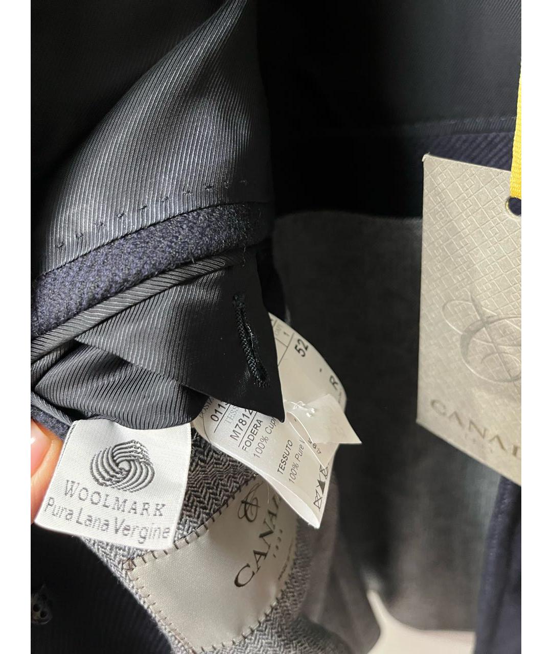 CANALI Черное шерстяное пальто, фото 4