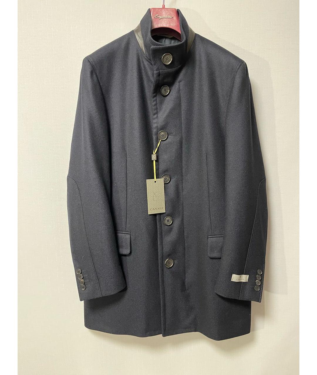 CANALI Черное шерстяное пальто, фото 5