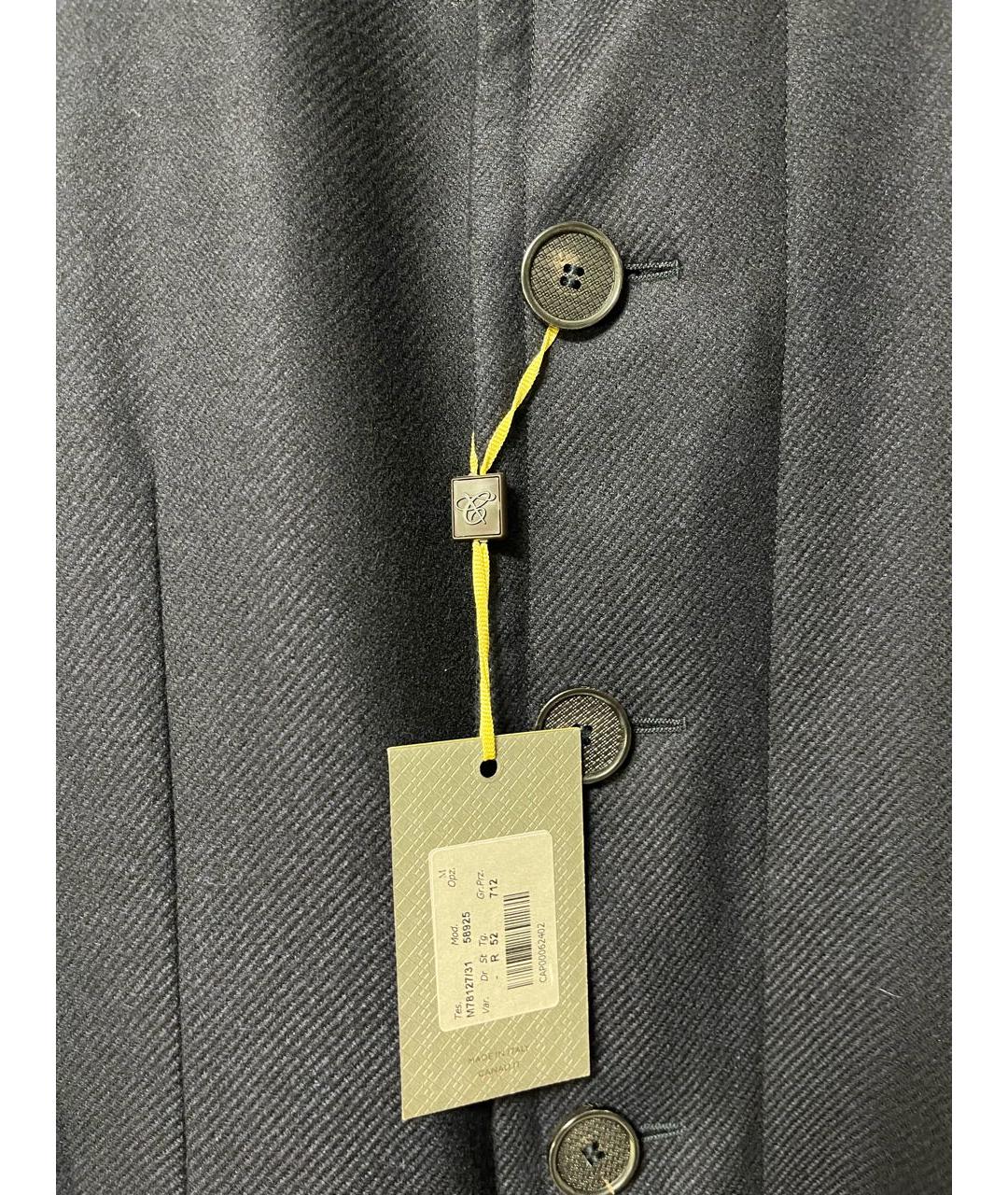 CANALI Черное шерстяное пальто, фото 2