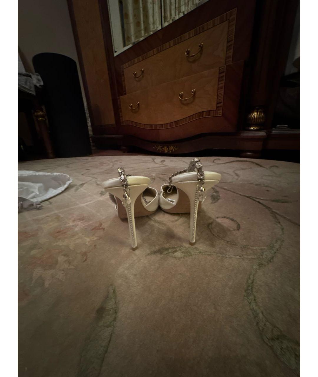 JIMMY CHOO Белые свадебные туфли на высоком каблуке, фото 4