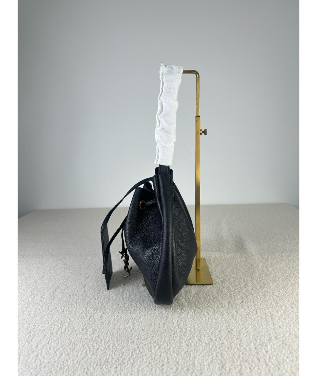 SAINT LAURENT Черная кожаная сумка через плечо, фото 6