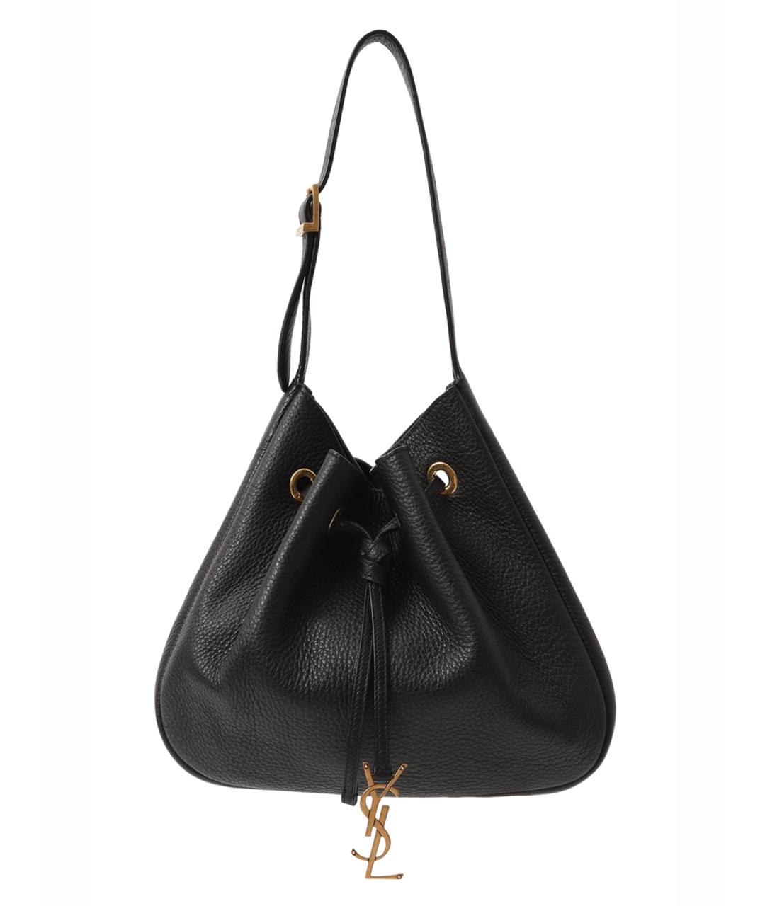 SAINT LAURENT Черная кожаная сумка через плечо, фото 1