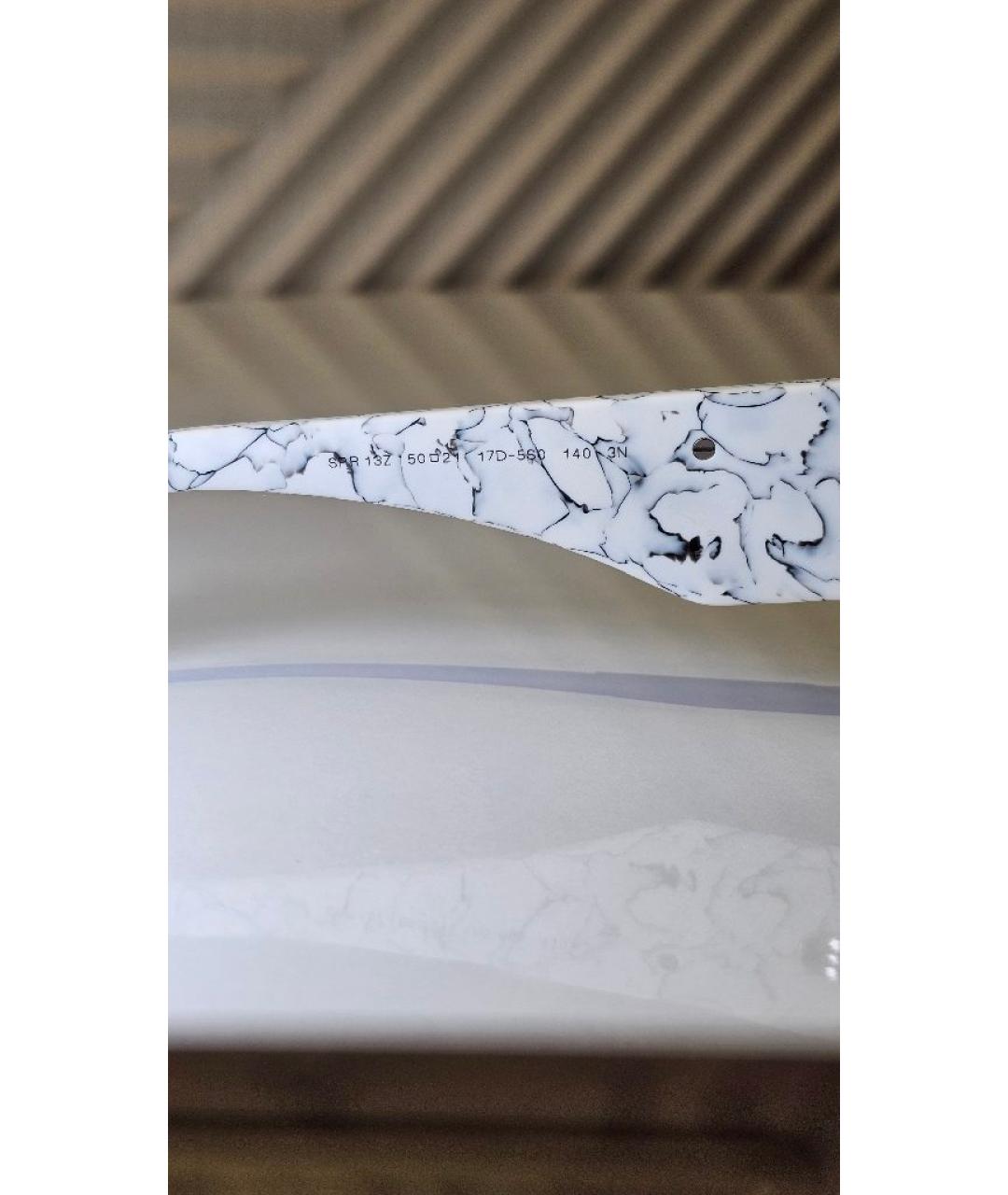 PRADA Белые пластиковые солнцезащитные очки, фото 3