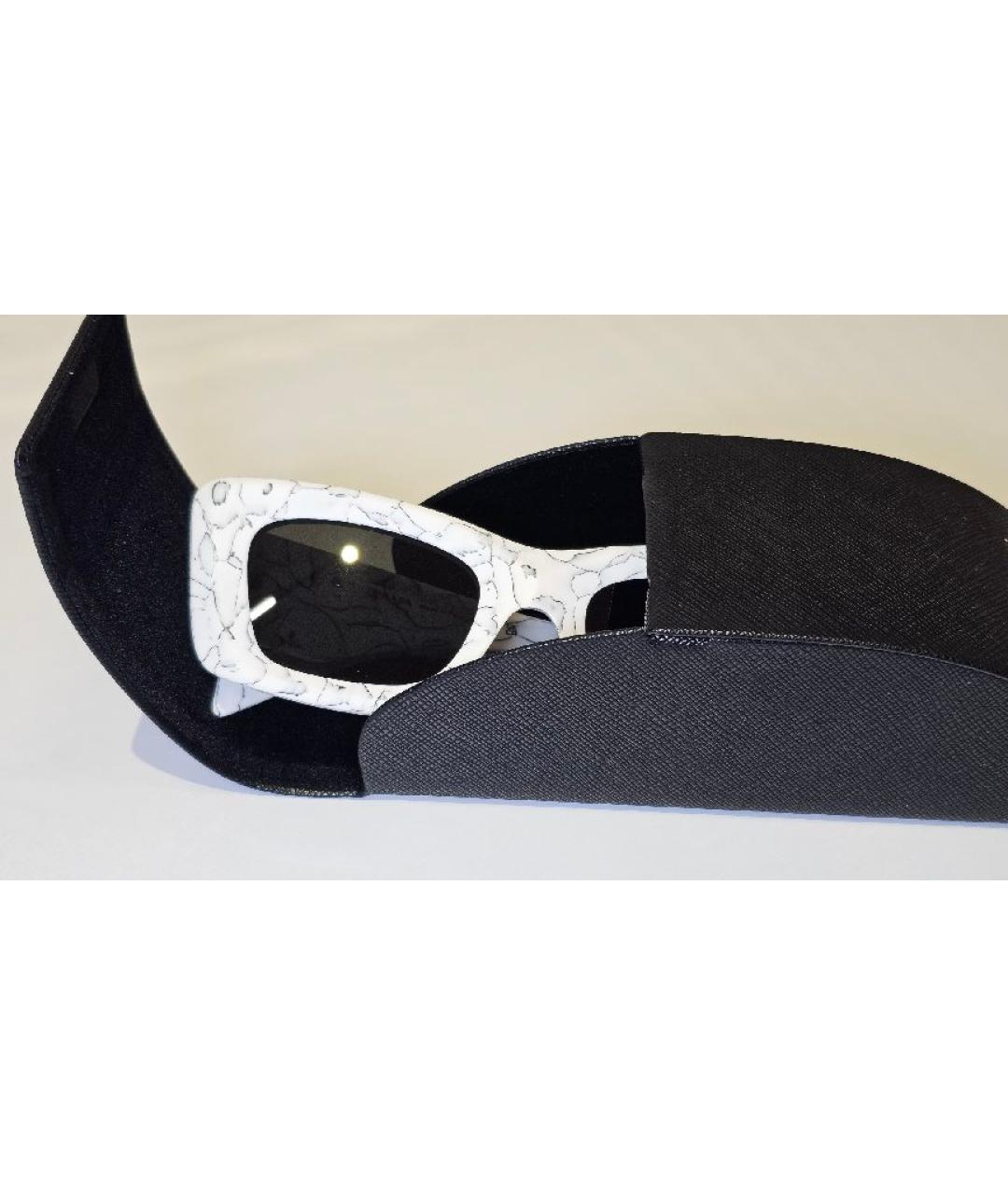 PRADA Белые пластиковые солнцезащитные очки, фото 5