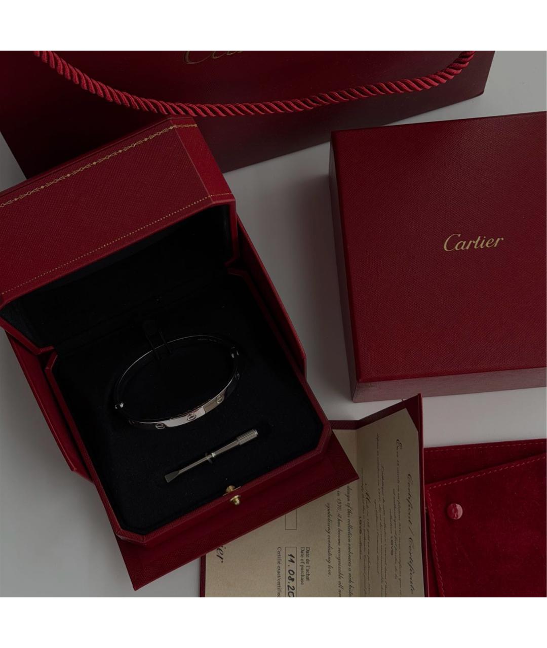 CARTIER Серебрянный браслет из белого золота, фото 3