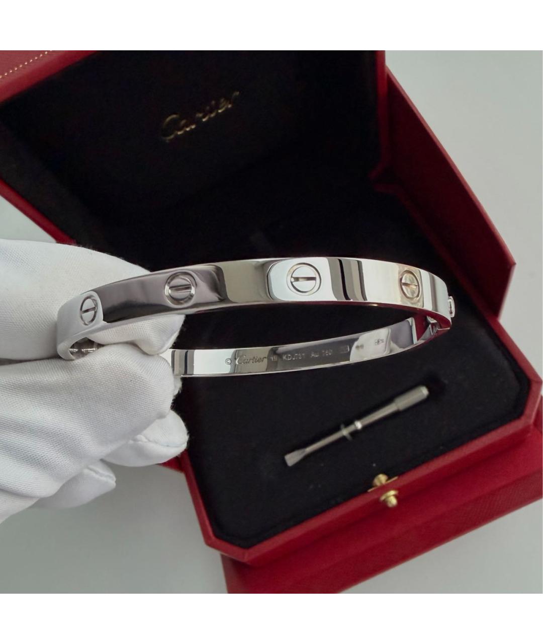 CARTIER Серебрянный браслет из белого золота, фото 2