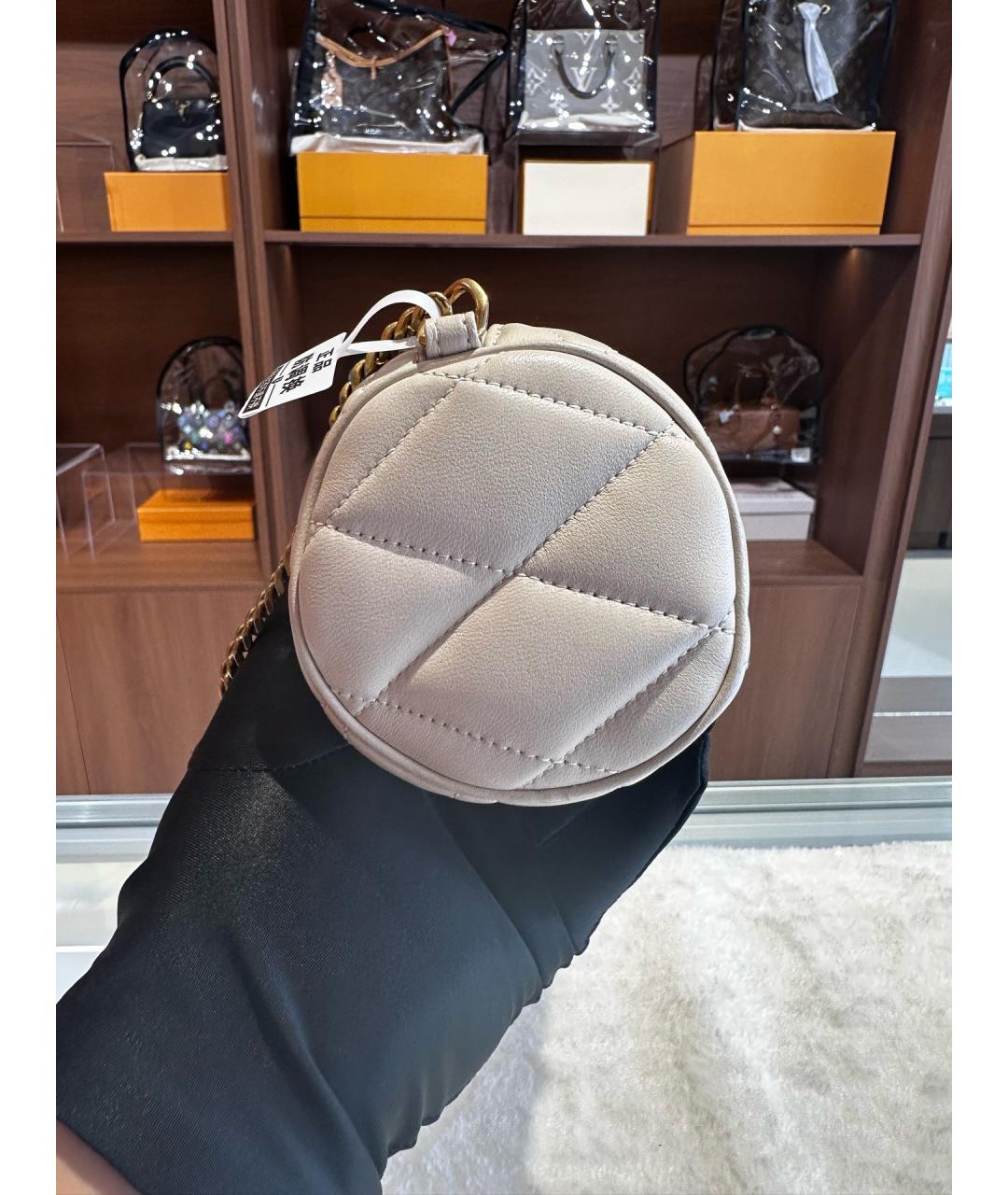 SAINT LAURENT Белая кожаная сумка через плечо, фото 3