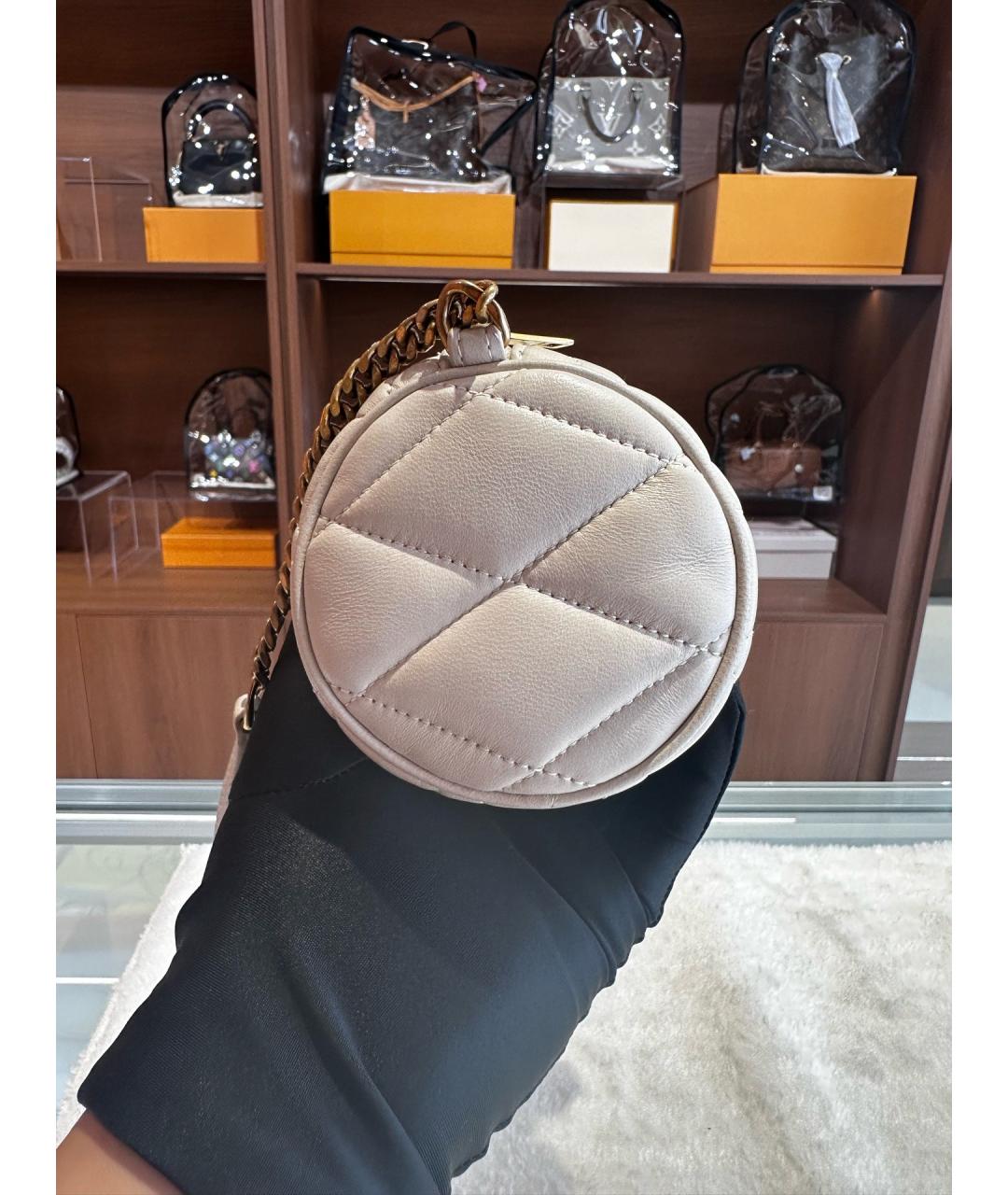 SAINT LAURENT Белая кожаная сумка через плечо, фото 4