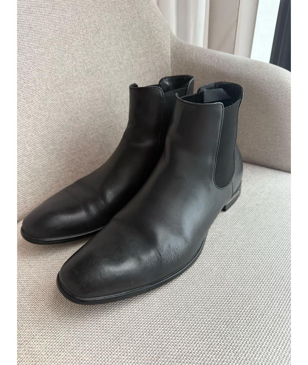 PRADA Черные кожаные высокие ботинки, фото 3