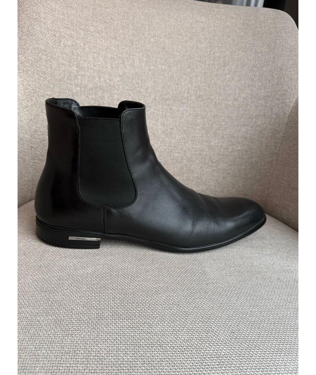 PRADA Черные кожаные высокие ботинки, фото 9