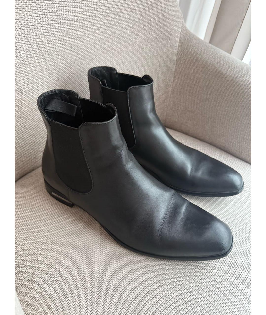 PRADA Черные кожаные высокие ботинки, фото 8